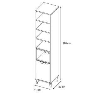 Obrazek Regał Joker 4 Biały/Grafit/Szary/Dąb Lefkas