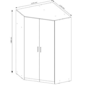 Obrazek Szafa narożna Snow 06 Wellington/Grafit 