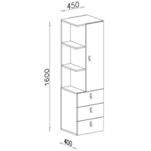 Obrazek Regał Planet PL7 biały/dąb/morski