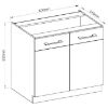 Obrazek Szafka kuchenna VIGO grafit mat 80D 2F BB