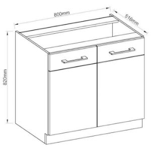 Obrazek Szafka kuchenna VIGO grafit mat 80D 2F BB