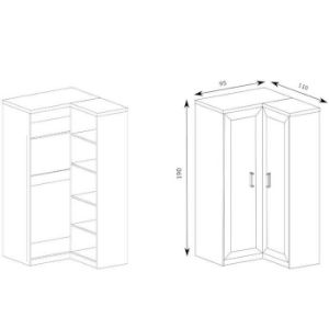 Obrazek Szafa narożna Tadeusz T25 dąb lefkas 