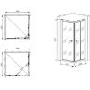 Obrazek Kabina natryskowa kwadratowa A1900f 70/70/185 grafit
