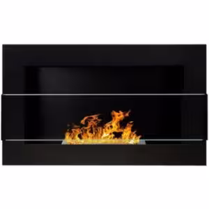 Obrazek Biokominek 650x400 czarny strukturalny z szybą