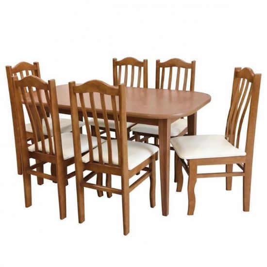 Obrazek Zestaw stół i krzesła Kris 1+6 ST63 rustikal KR41 BR232 cayenne 24