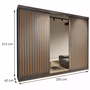 Obrazek Szafa Royal 250 Szara/Lamela Wotan