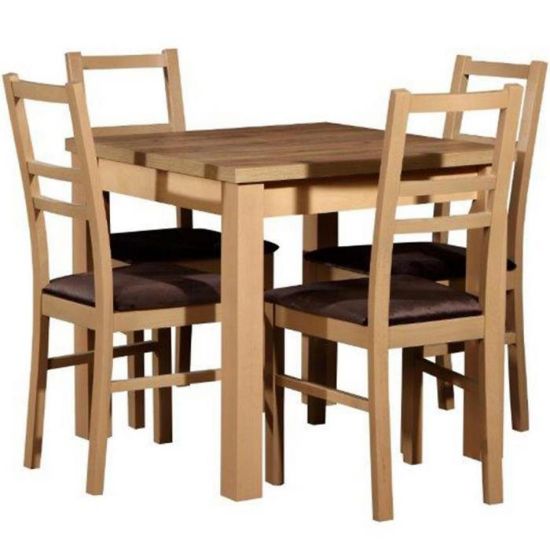 Obrazek Zestaw stół i krzesła Eos 1+4 ST44+W130 dąb wotan/biały