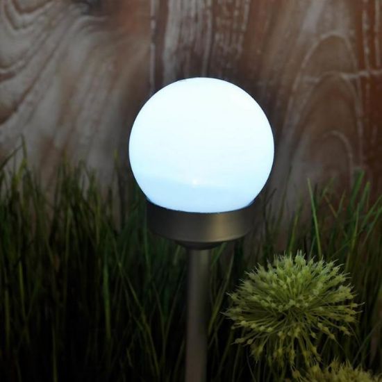 Obrazek Lampa solarna 1LED BY-131578 Kula biała 10