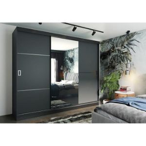 Obrazek Szafa Retro 200 2L grafit/ front czarny 