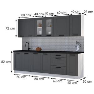 Obrazek Kuchnia Luna dustgrey/biały 260 bez blatu