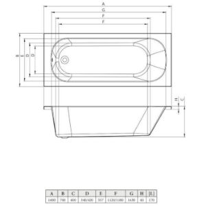 Obrazek Wanna Sula 160/70