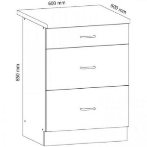 Obrazek Szafka kuchenna Sycylia  D60s3 biały/dąb lancelot