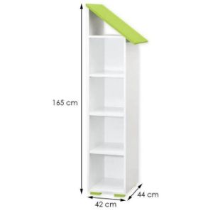 Obrazek Regał Bb03 4p Prawy Biały plus Zielony 