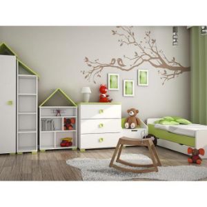 Obrazek Regał Bb03 4p Prawy Biały plus Zielony