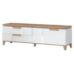 Obrazek Szafka RTV Brio TV pacific walnut/crystal white