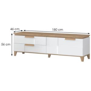 Obrazek Szafka RTV Brio TV pacific walnut/crystal white