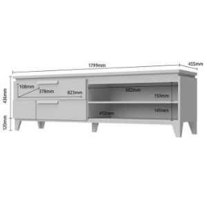 Obrazek Szafka RTV Brio TV pacific walnut/crystal white