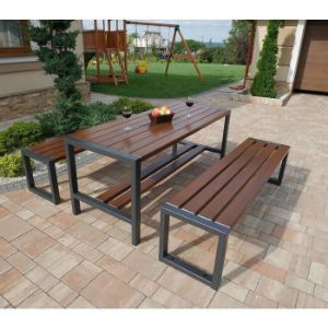 Obrazek  Ławka nowoczesna bez oparcia palisander 