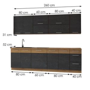 Obrazek Kuchnia Vigo Dark 260 bez blatu