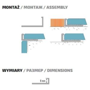 Obrazek Profil narożny L aluminiowy 8/250 