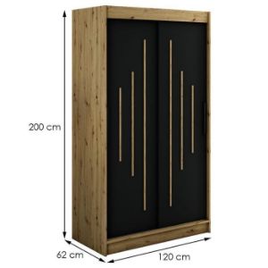 Obrazek Szafa Halifax Y 120 Dąb Artisan/Czarny