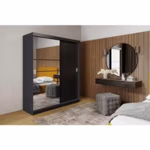 Obrazek Szafa Retro 138 6L grafit / front czarny