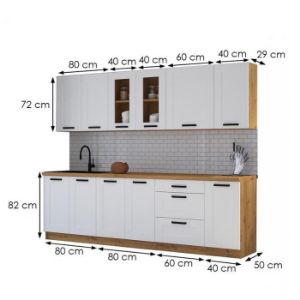 Obrazek Kuchnia Luna biały mat/artisan 260 bez blatu