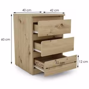 Obrazek Szafka nocna Hugo 3 szuflady 638968