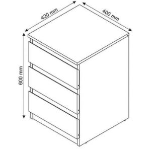 Obrazek Szafka nocna Hugo 3 szuflady 638968