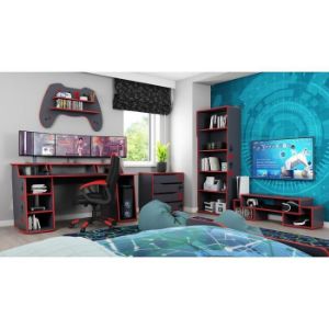 Obrazek Biurko Matrix 4 grafit/czerwony 