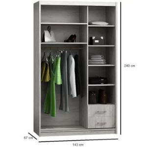 Obrazek Szafa Karol 146 Lustro Kraft Biały