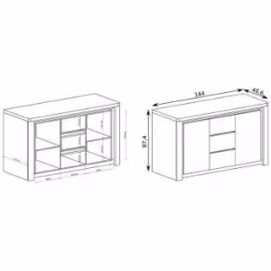 Obrazek Komoda Livinio L7 Ribbeck/biały połysk	