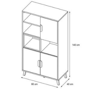 Obrazek Regał Joker 6 Biały/Grafit/Szary/Dąb Lefkas