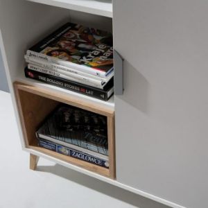 Obrazek Regał Joker 6 Biały/Grafit/Szary/Dąb Lefkas