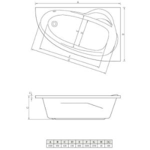 Obrazek Wanna Lamu 150/95 prawa