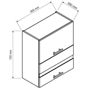 Obrazek Szafka kuchenna Kate w60grf/2 sd czarny groszek