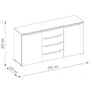 Obrazek Komoda Hill 01 2D4S biały połysk