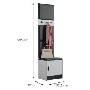 Obrazek Garderoba Roj 10 biała + Madryt 1100 ekoskóra czarna