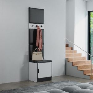 Obrazek Garderoba Roj 10 biała + Madryt 1100 ekoskóra czarna