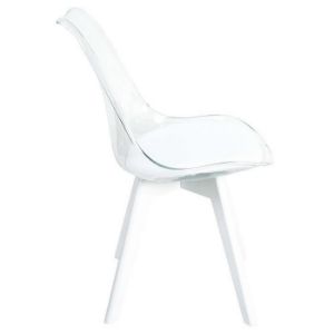 Obrazek Krzesło Camila Transparentne/Białe Siedzisko/Białe Nogi