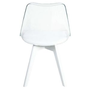 Obrazek Krzesło Camila Transparentne/Białe Siedzisko/Białe Nogi