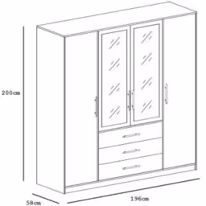 Obrazek Szafa Bali D4 196 cm biała