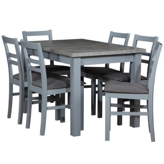 Obrazek Zestaw stół i krzesła Odyseusz 1+6 beton 