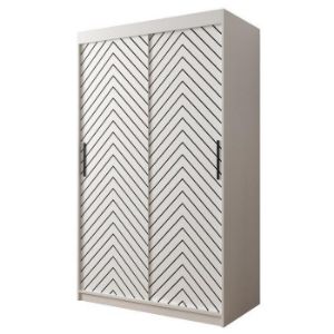 Obrazek Szafa Jodełka 1 120 Biały/Biały/Czarny