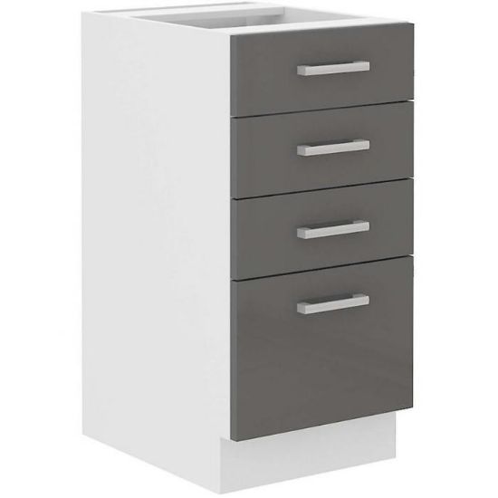 Obrazek Szafka kuchenna SONIA szary połysk 40D 4S BB