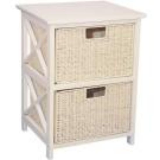 Obrazek Komoda biała + 2 kosze 11287