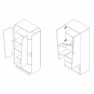 Obrazek Szafa Nero 01 80 – Szary Połysk