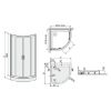 Obrazek Kabina prysznicowa półokrągła KP4/TX5B 90/190 W15 SB BPZA 2EL Glass protect