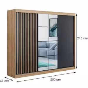 Obrazek Szafa Larysa 250 czarny/craft złoty