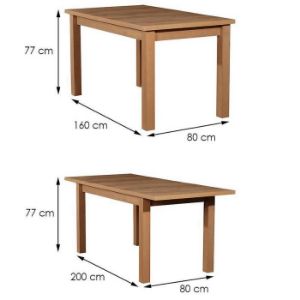 Obrazek Stół ST28 160X80+40 dąb wotan